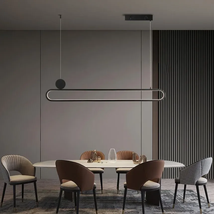IMMAX NEO LITE OVALE SMART závěsné svítidlo černé 122cm 50W s podporou BEACON, Wi-Fi, TUYA