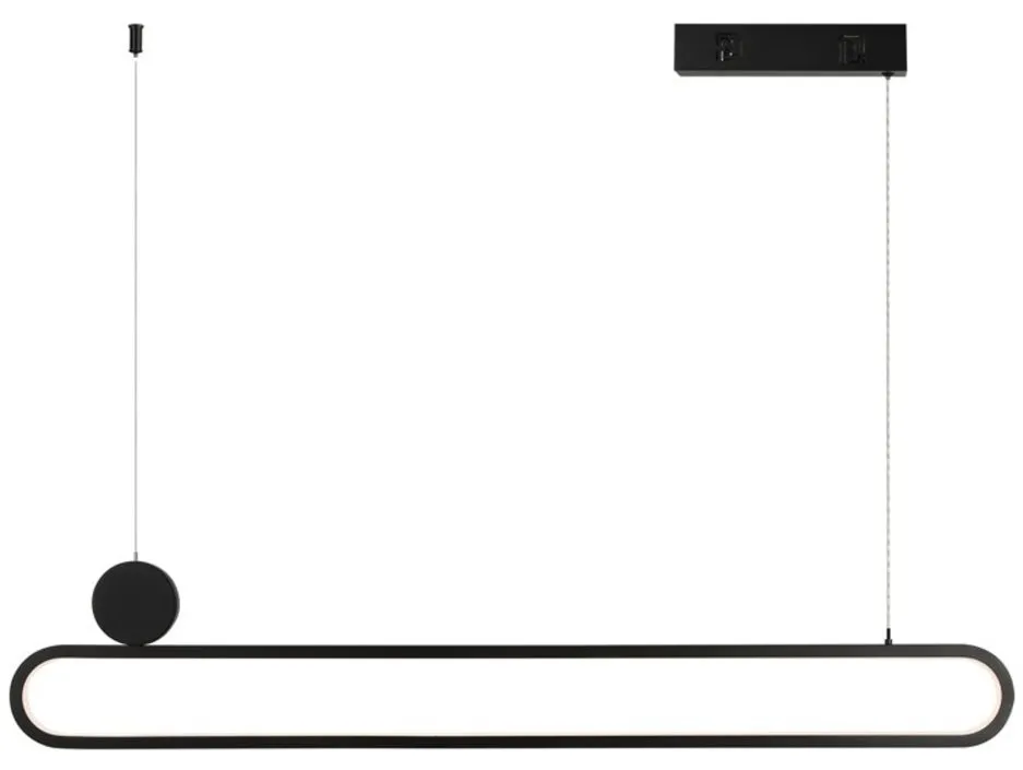 IMMAX NEO LITE OVALE SMART závěsné svítidlo černé 122cm 50W s podporou BEACON, Wi-Fi, TUYA
