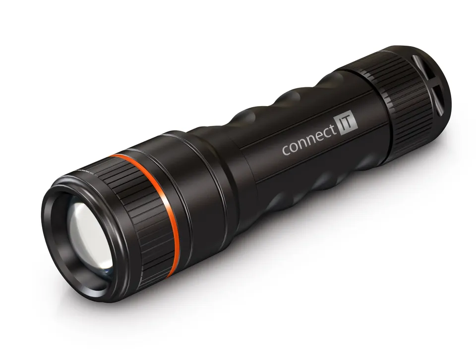 CONNECT IT GLEAM 500 LED ruční svítilna 4x AAA, 500 lm, hliníková, voděodolná, č