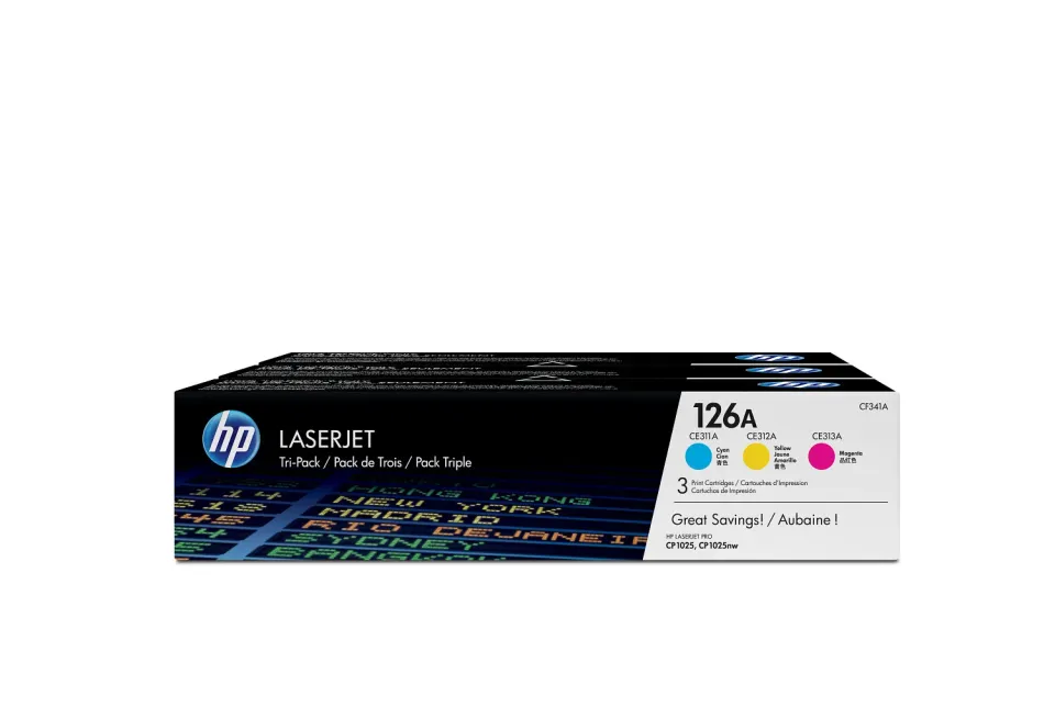 HP CF341A = CE311A+CE312A+CE313A č. 126A cyan+magenta+yellow toner cca 1000 stran (LJ color CP1025, color LJ Pro 100, M275)