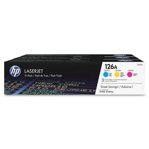HP CF341A = CE311A+CE312A+CE313A č. 126A cyan+magenta+yellow toner cca 1000 stran (LJ color CP1025, color LJ Pro 100, M275)