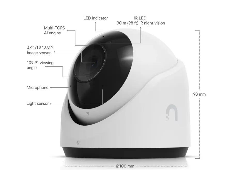 Ubiquiti UVC-G6-Turret-W - UniFi Protect G6 Turret, bílá