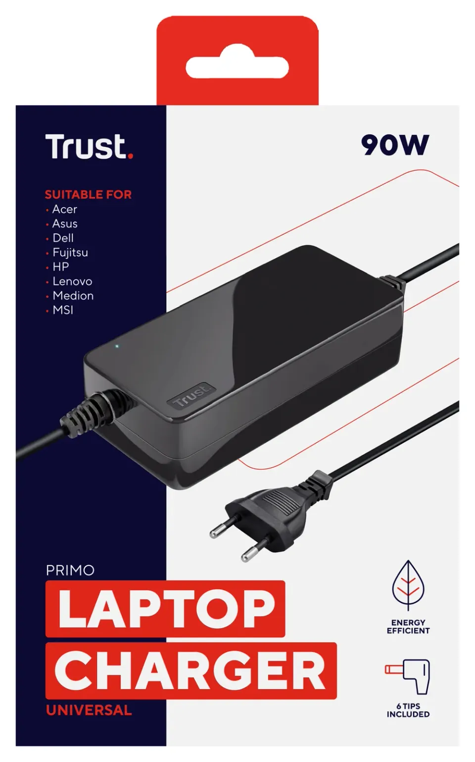 TRUST Univerzální napájecí adaptér pro notebooky Primo 90W-19V Laptop Charger