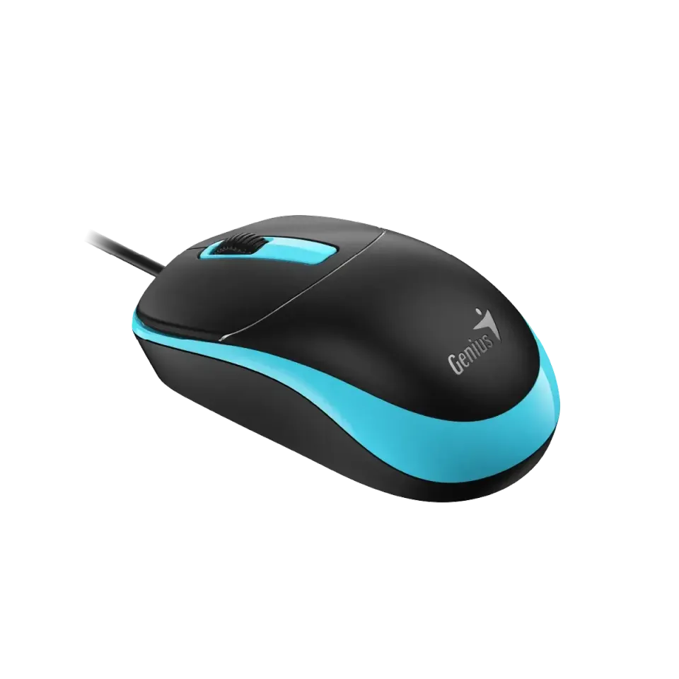 Genius DX-123 Myš, drátová, optická, 1200DPI, 3 tlačítka, USB, černo-modrá