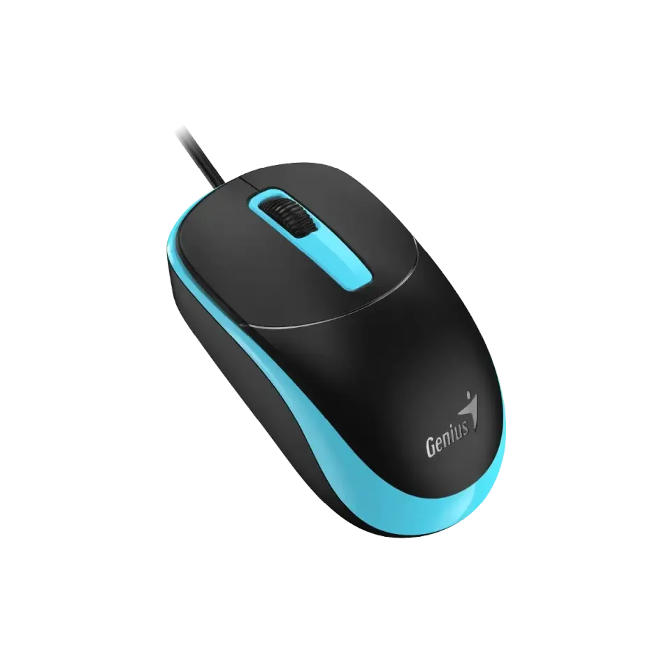 Genius DX-123 Myš, drátová, optická, 1200DPI, 3 tlačítka, USB, černo-modrá