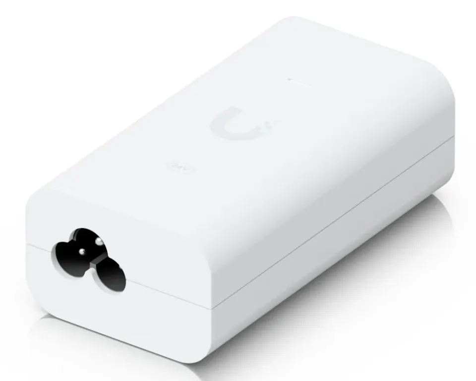 Ubiquiti POE-24-12W-G-WH - Gigabit PoE injektor 24V/0,5A (12W), včetně napájecího kabelu, bílý