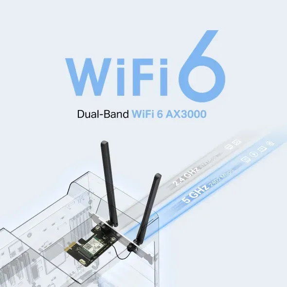 Mercusys MA80XE - PCIe adaptér s Wi-Fi 6 a Bluetooth 5.2 AX3000