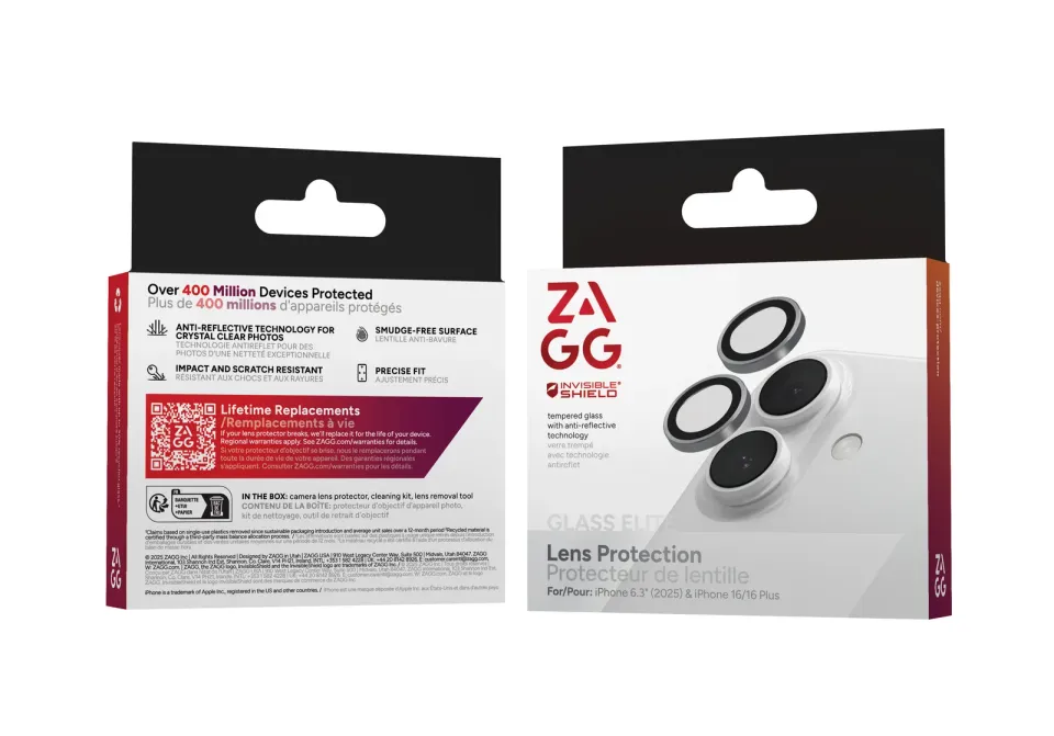 ZAGG Ochranná čočka Premium pro Apple iPhone Byrce/16/16+ - stříbrná