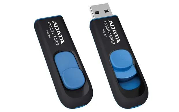 ADATA Flash Disk 128GB UV128, USB 3.1 Dash Drive (R:90/W:40 MB/s) černá/modrá