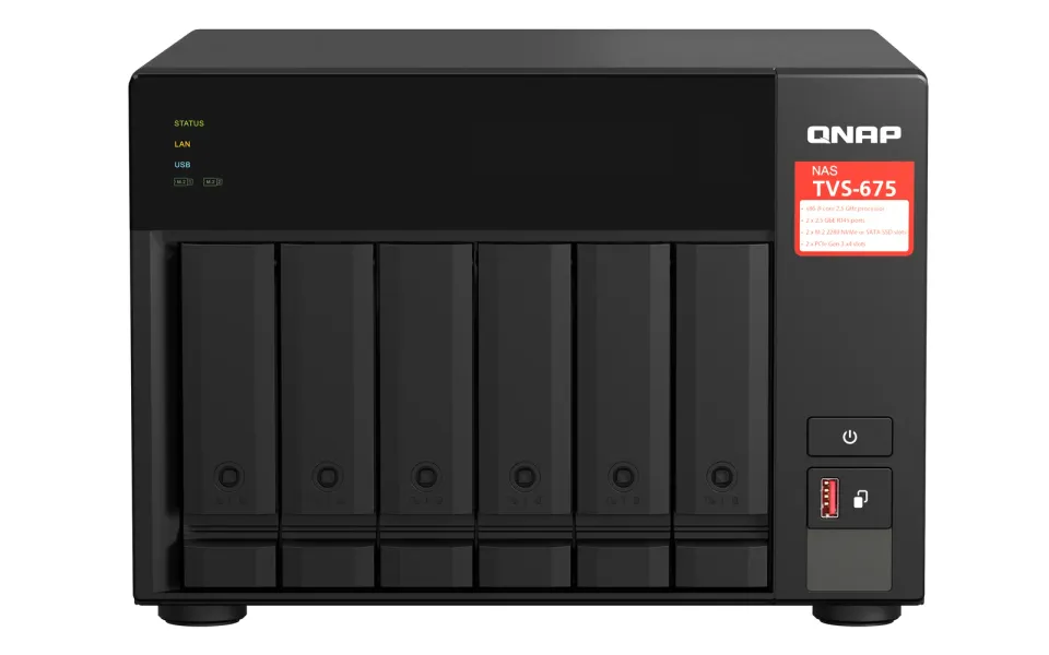 QNAP TVS-675-8G (8core 2,5GHz / 8GB RAM / 6xSATA / 2xM.2 NVMe slot / 2xPCIe / 2x2,5GbE / 1x HDMI 4K)