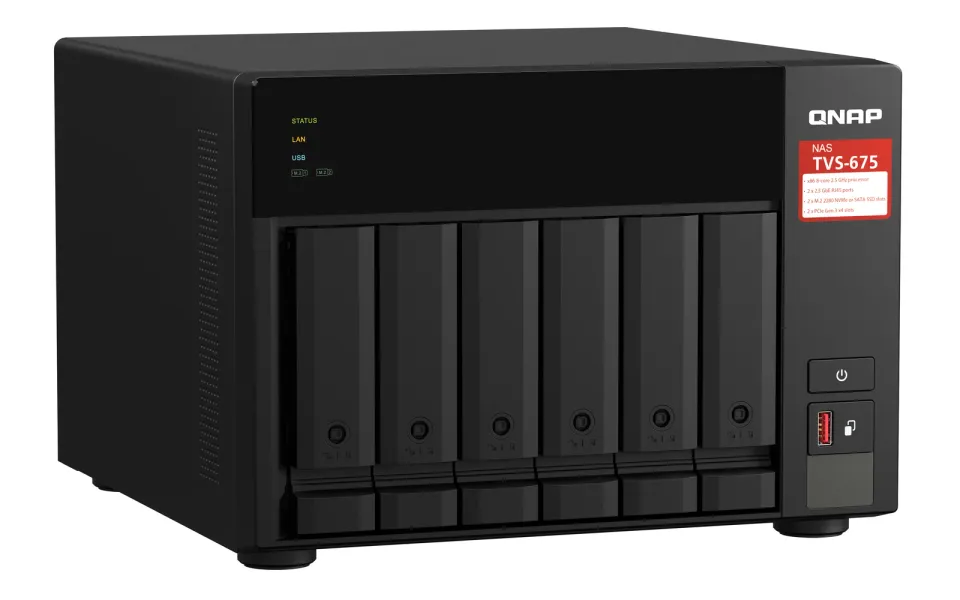 QNAP TVS-675-8G (8core 2,5GHz / 8GB RAM / 6xSATA / 2xM.2 NVMe slot / 2xPCIe / 2x2,5GbE / 1x HDMI 4K)