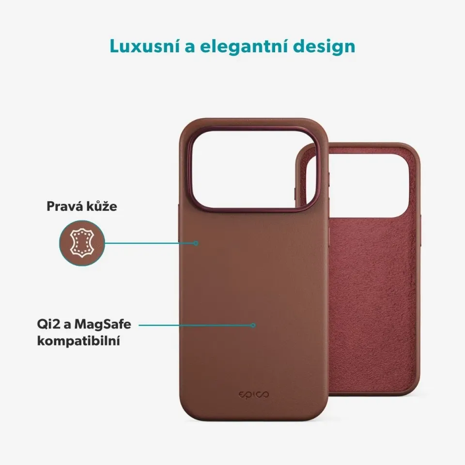 Epico Leather Mag+ Case iPhone 17 Pro Max/18 Pro Max hnědá