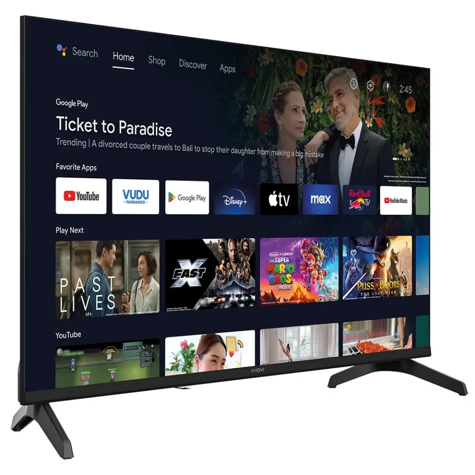STRONG SMART LED TV 40"/ SRT40FH5553/ FHD/ 1920x1080/ DVB-T2/C/S2/ H.265/HEVC/ 3xHDMI/ 2xUSB/ Wi-Fi/ LAN/ E/ ANDROID TV