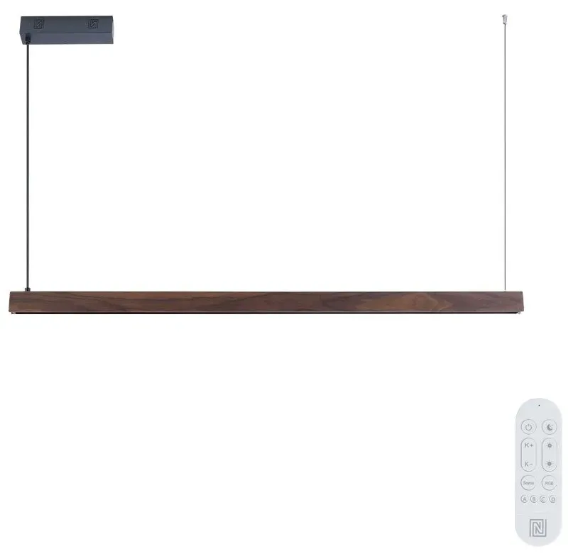 IMMAX NEO MADEIRA SMART lineár osvětlení, dřevo ořech, 122cm, Wi-Fi, TUYA