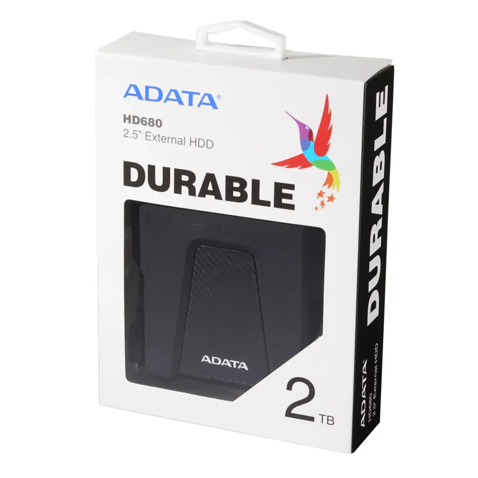 ADATA Externí HDD 2TB 2,5" USB 3.1 AHD680, černý (gumový, nárazu odolný)