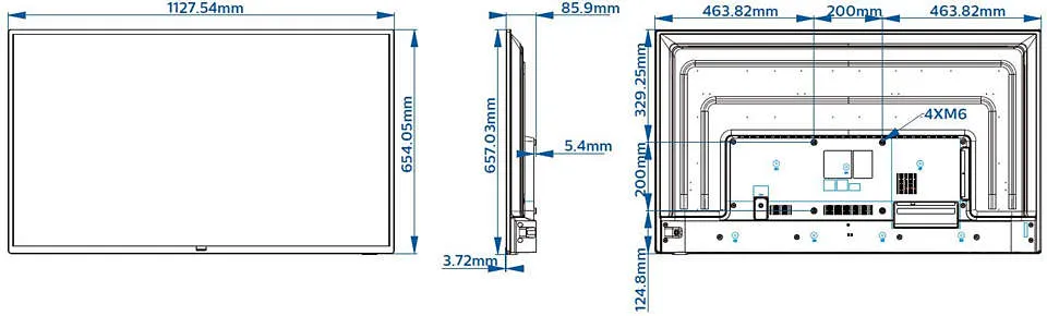 Philips LCD 50" B-Line 16/7, D-LED, VA, 3840x2160, 350cd/m2, 8ms, 500 000:1