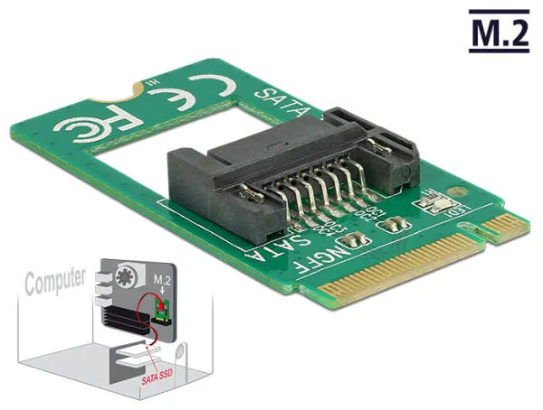 Delock Adaptér M.2 Key B samec > SATA 7 pin - Formát Factor 2242