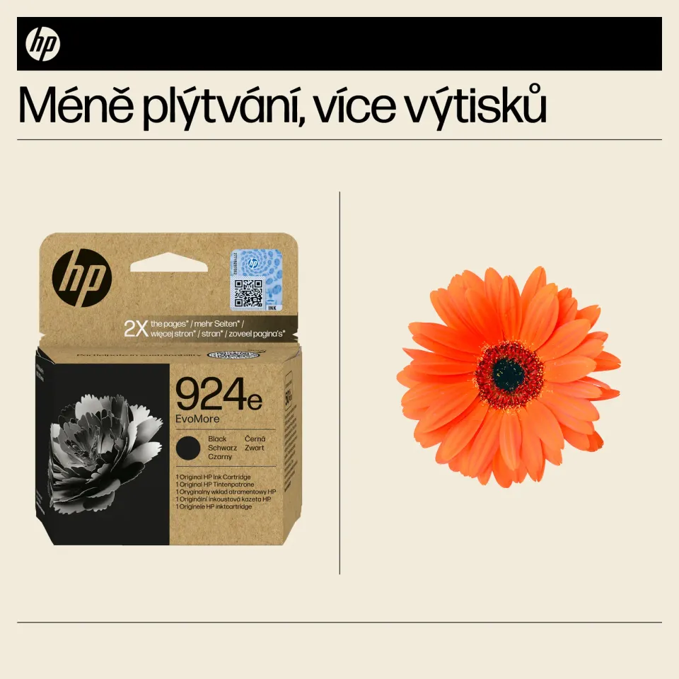 HP 4K0V0NE originální náplň černá č.924e black cca 1000 stran (black, pro HP OfficeJet 8122e, 8132e)