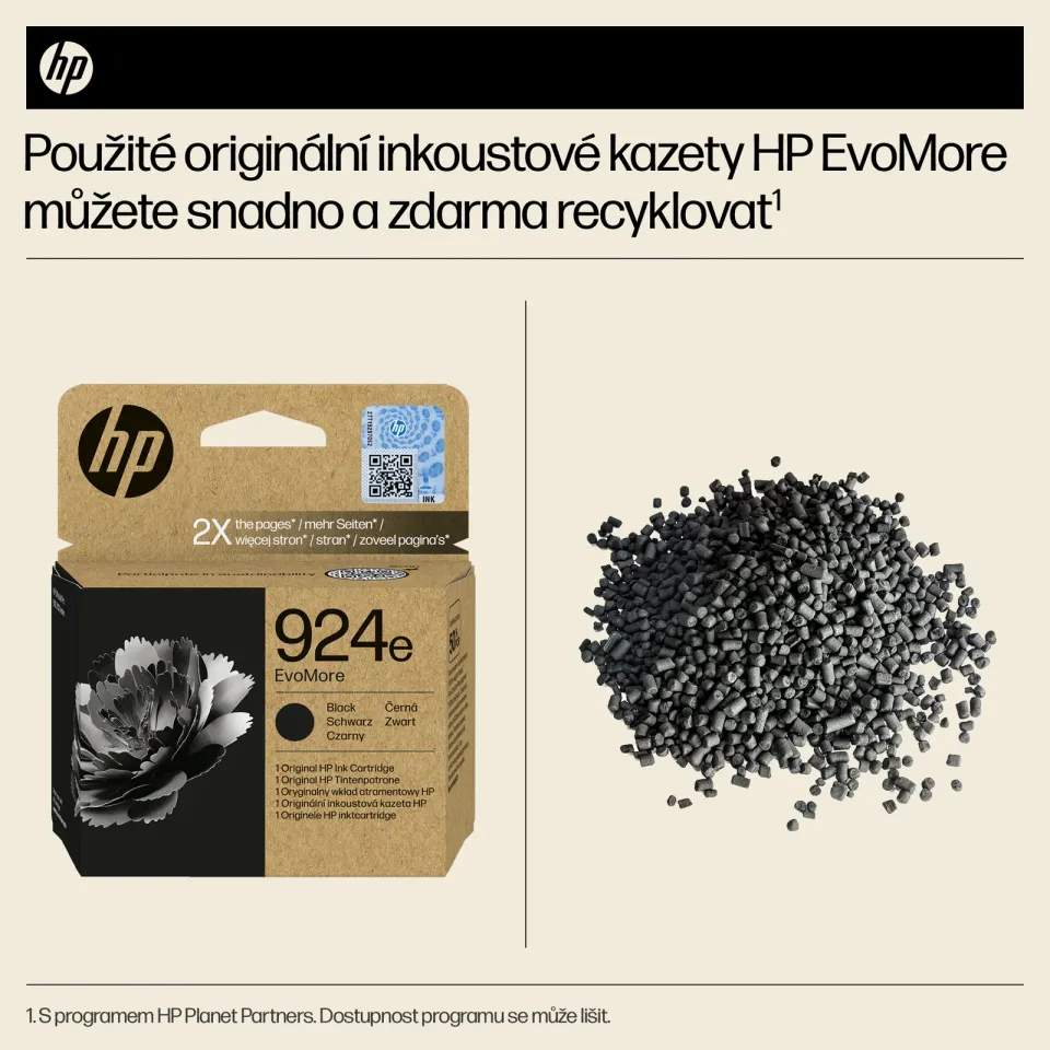 HP 4K0V0NE originální náplň černá č.924e black cca 1000 stran (black, pro HP OfficeJet 8122e, 8132e)