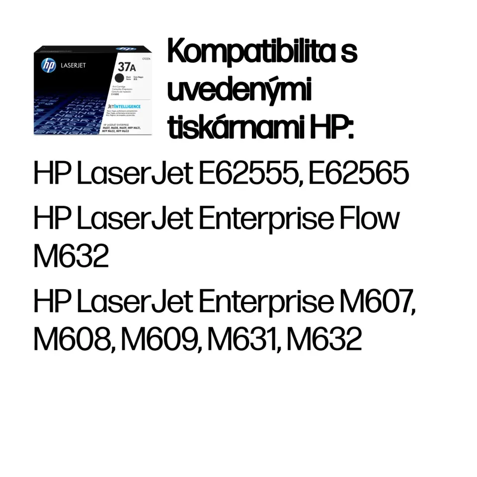 HP CF237A originální černý toner č.37A cca 11000str. (pro LJ M631, M632, M607, M608, M609)