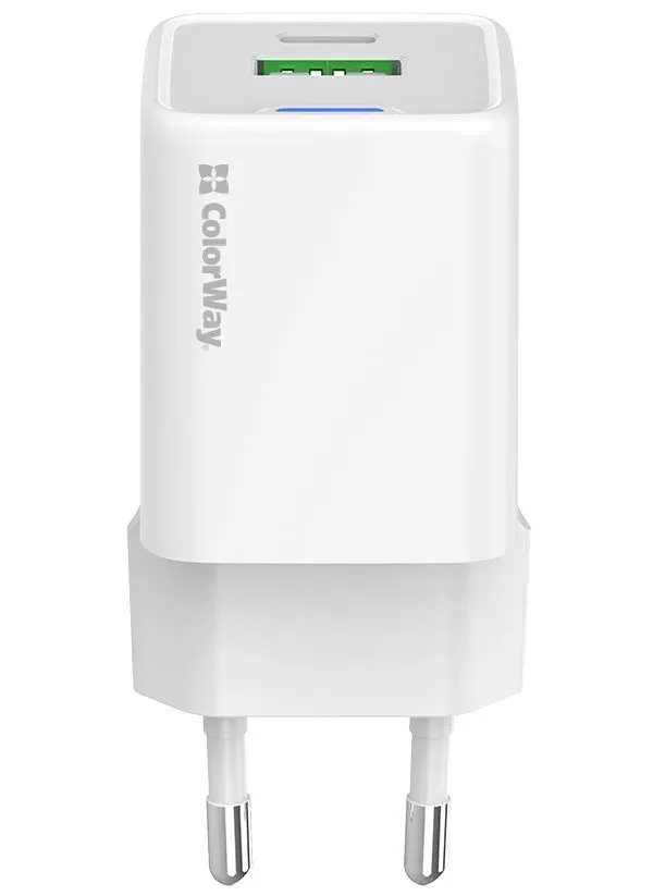 COLORWAY 1x USB-C/ síťová nabíječka/ GaN/ PD/ PPS/ QC/ 30W/ Včetně 100cm kabelu/ Bílá