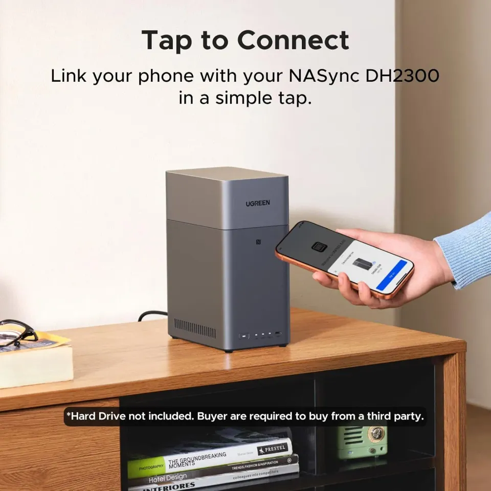 UGREEN NASync DH2300 (2x4C/RockchipA76+A55/2,2GHz/4GBRAM/2xSATA/1xGbE/2xUSB3.2/1xUSB-C/HDMI)