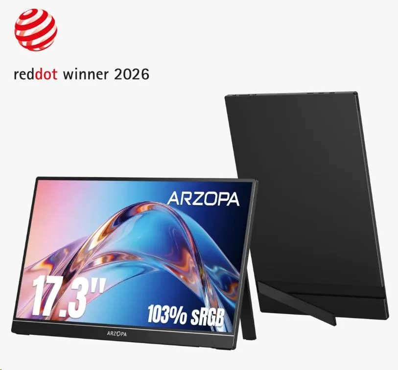Arzopa A1M Portable Monitor 17.3" IPS Full HD 1080p Metal Housing Přenosný monitor, černý