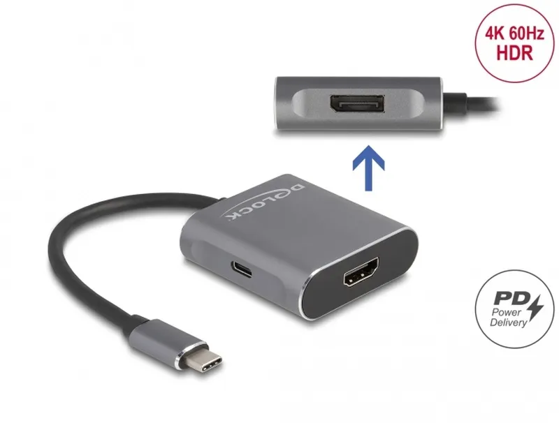 Delock Splitter USB Type-C (režim DP Alt) na 1 x HDMI a 1 x DisplayPort MST s US