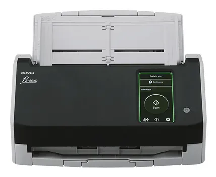 RICOH skener Fi-8040 A4, průchodový, 40ppm, 600dpi, LAN RJ45-1000, USB 3.2,ADF 50listů, 6000listů za den