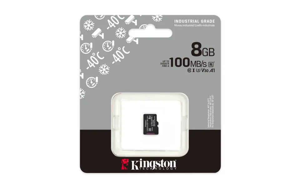 KINGSTON 8GB microSDHC Industrial C10 A1 pSLC Card Single Pack w/o Adapter