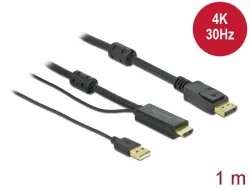 Delock Kabel HDMI na DisplayPort 4K 30 Hz 1 m