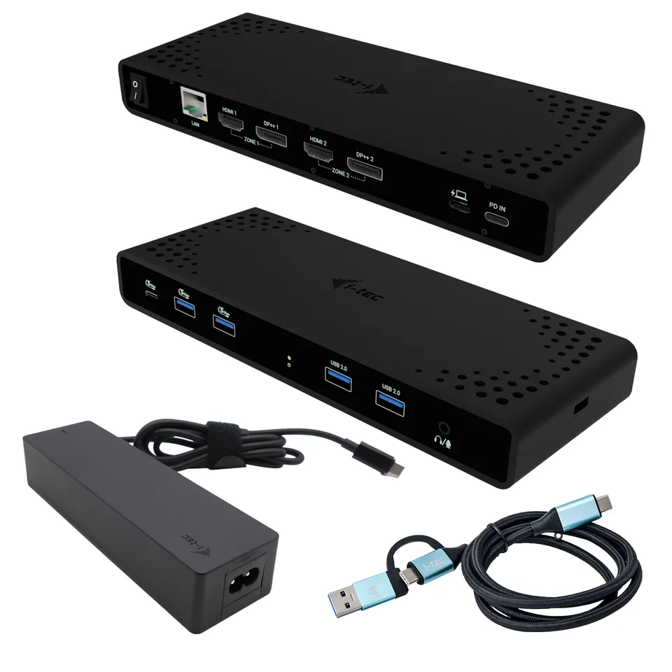 I-tec Universal Dual 4K Display Docking Station, Power Delivery 85W + i-tec USB-