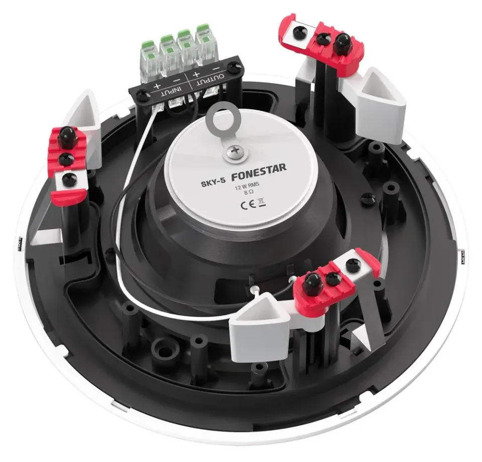 Fonestar Vestavný bezrámový reproduktor 12 W/8ohm, 5", 55 Hz–20 kHz, otvor 180 mm, hl 30 mm, ABS, bílý