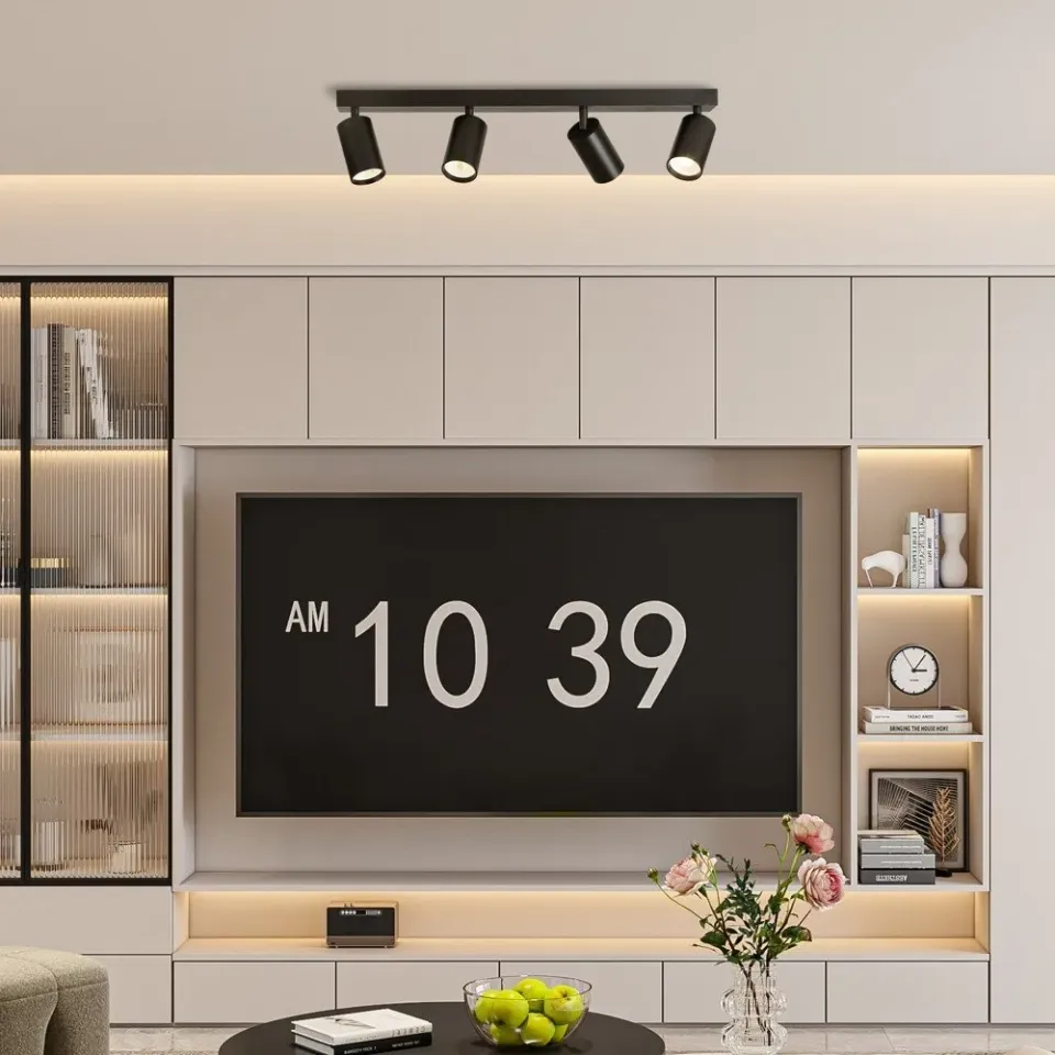 IMMAX PUNTO-4 stropní, nástěnné bodové svítidlo linear, 4 hlavy, černé, pro zdroj typu GU10