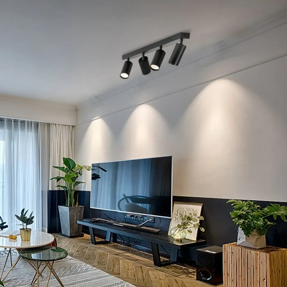 IMMAX PUNTO-4 stropní, nástěnné bodové svítidlo linear, 4 hlavy, černé, pro zdroj typu GU10