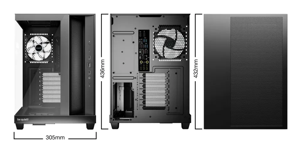 Be quiet! skříň LIGHT BASE 500 LX / MidT / 4x120mm ARGB fans / 2 x USB 3.2 / USB-C / panoramatická / černá
