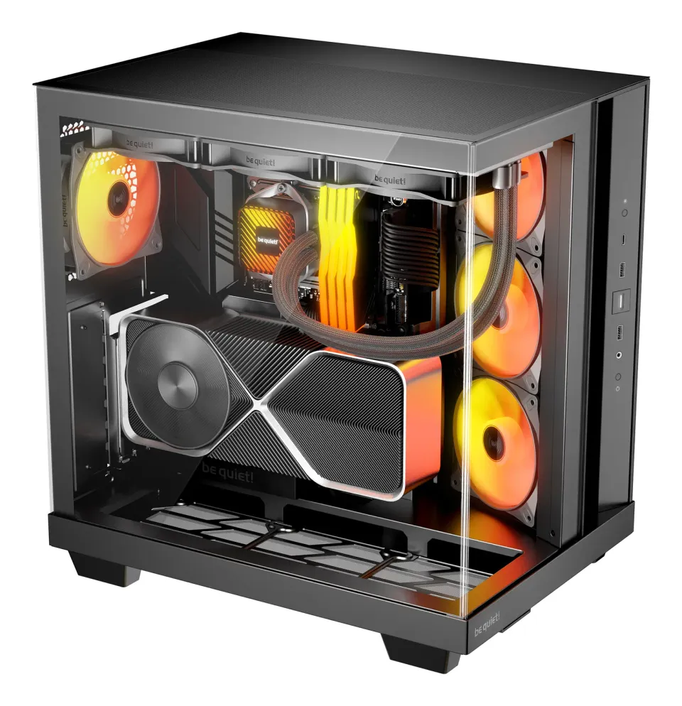 Be quiet! skříň LIGHT BASE 500 LX / MidT / 4x120mm ARGB fans / 2 x USB 3.2 / USB-C / panoramatická / černá