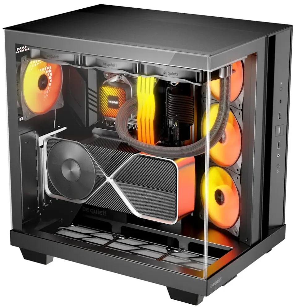 Be quiet! skříň LIGHT BASE 500 LX / MidT / 4x120mm ARGB fans / 2 x USB 3.2 / USB-C / panoramatická / černá