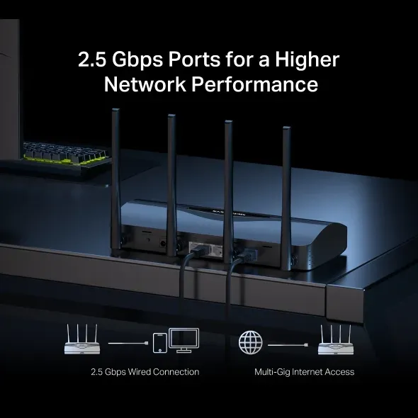 MERCUSYS MR27BE - BE3600 Dual Band Wi-Fi 7 Router, 2,5GWAN, 1x2,5GLAN, 2xGLAN,W