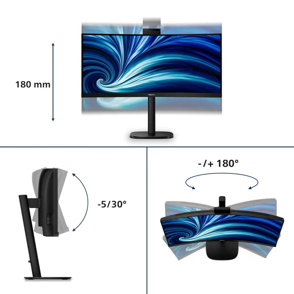 Philips LCD 34B2U3600CH 34" zakř. VA/3440x1440@120Hz/4ms/300cd/2xHDMI/DP/4xUSB/U