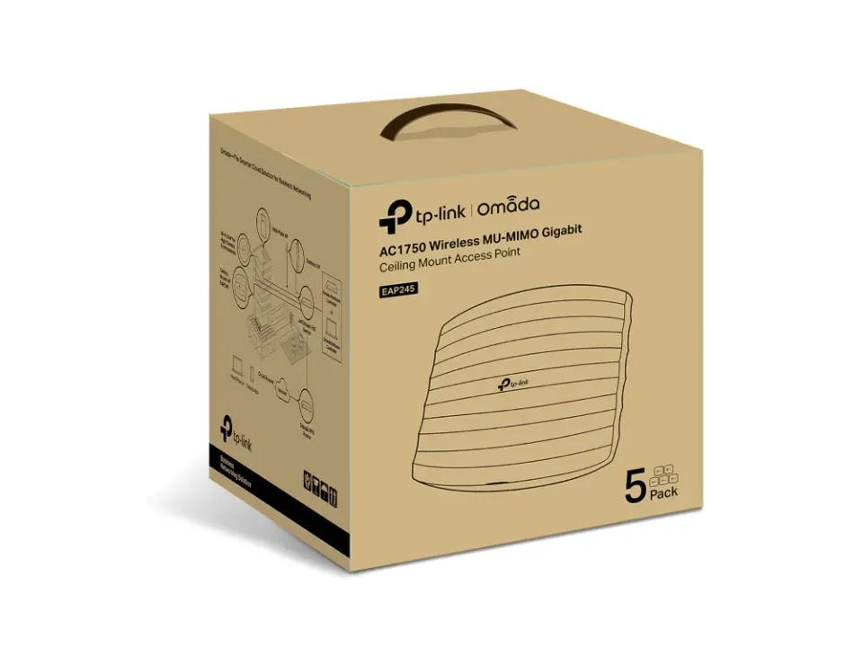 TP-Link EAP245(5-pack) AC1750 WIFI přístupový bod Omada 2xGLAN PoE montáž na str