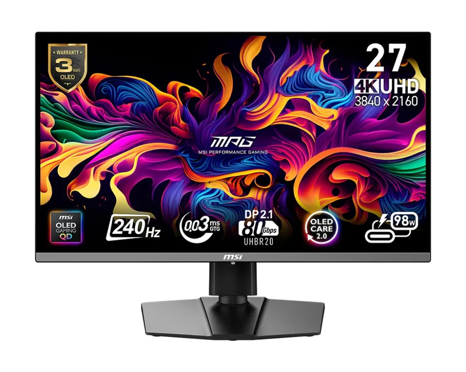MSI MPG/272URX/26,5"/QD-OLED/4K UHD/240Hz/0,03ms/Černá/3R