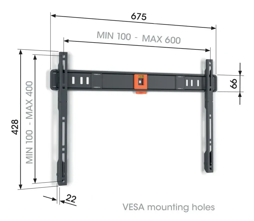 Vogel's TVM 1603, fixní TV držák pro obrazovky 40-100", 75 kg