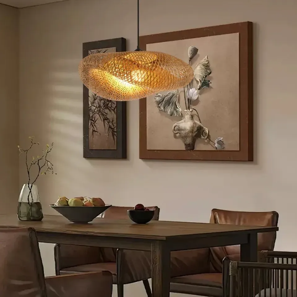 IMMAX BOHO HILO designové závěsné svítidlo, D60cm, E27, bambus