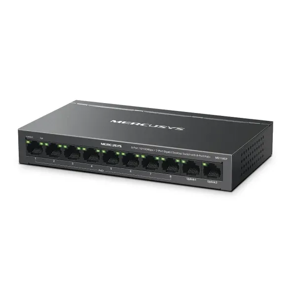 Mercusys MS110CP 8portový 10/100 Mb/s + 2portový gigabitový stolní switch s 8 po