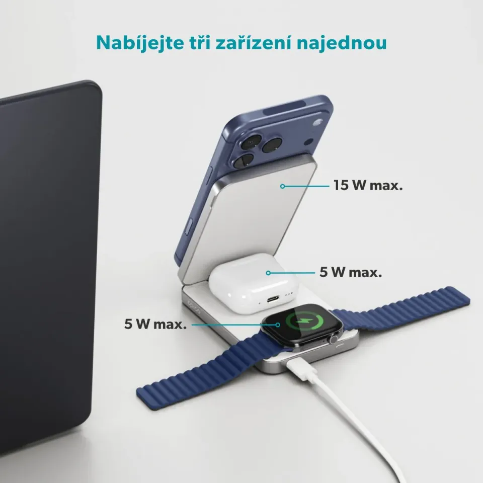Epico UltraBase 4in1 8000mAh Fold powerbanka & bezdrátový nabíjecí stojánek EF50
