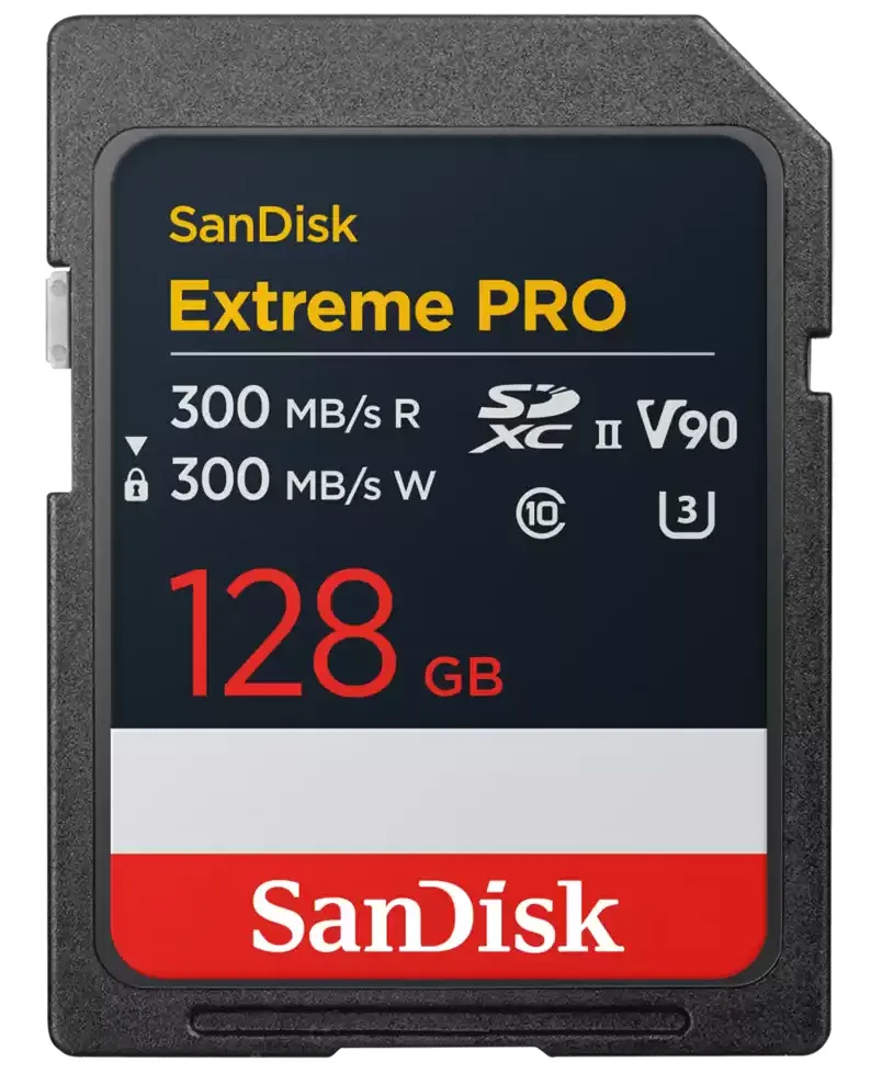 SanDisk Extreme PRO, 128GB SD UHS-II (V90)