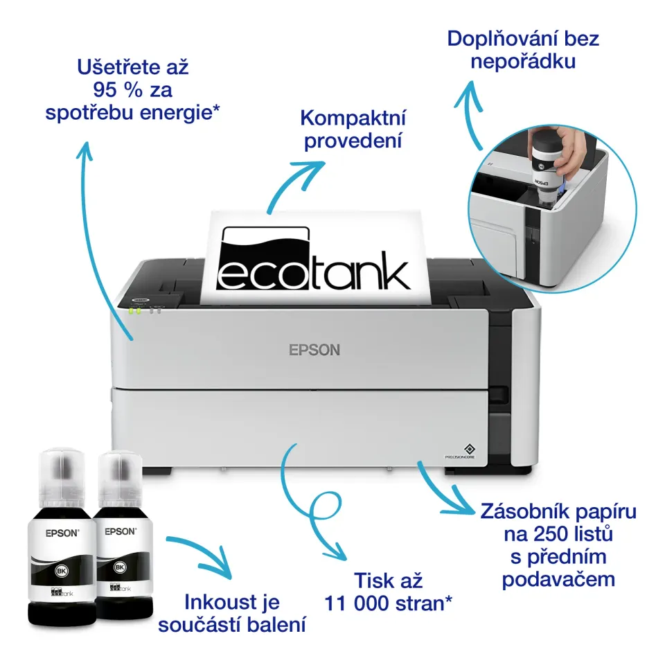 EPSON EcoTank M1170 - A4/39ppm/1ink/USB/Wi-Fi/Duplex