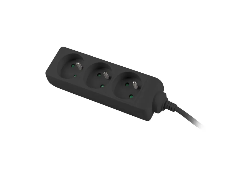 Prodlužovací kabel Lanberg PS0, 3 zásuvky, 1,5m, černá