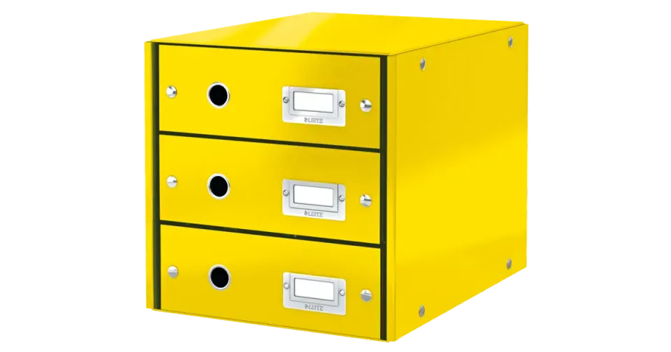LEITZ Zásuvkový box Click&Store, 3 zásuvky, žlutá